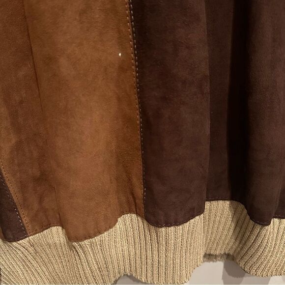 MONDO Vintage Sweater Mens Size Large Suede Knit Crew Italy - Picture 3 of 9